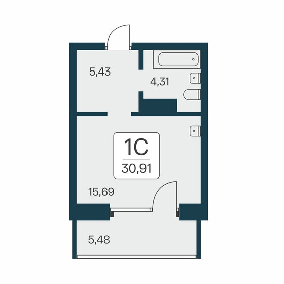 30,9 м², квартира-студия 6 800 000 ₽ - изображение 30