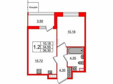 35 м², 1-комнатная квартира 7 100 000 ₽ - изображение 50