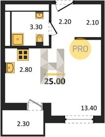 Квартира 25 м², студия - изображение 1