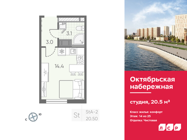 20,3 м², квартира-студия 5 300 000 ₽ - изображение 62