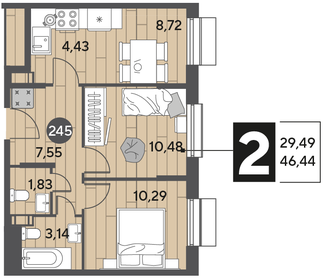 48,5 м², 3-комнатная квартира 5 790 000 ₽ - изображение 125