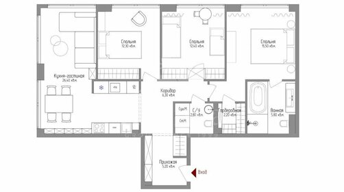 Квартира 90,7 м², 4-комнатная - изображение 1
