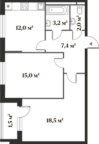 Квартира 59,6 м², 2-комнатная - изображение 1