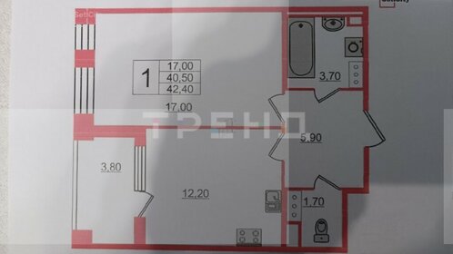 Квартира 40,3 м², 1-комнатная - изображение 1