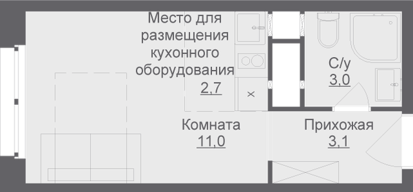 19,8 м², апартаменты-студия 4 446 499 ₽ - изображение 17