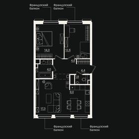 Квартира 67,4 м², 3-комнатная - изображение 1