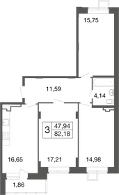 Квартира 82,2 м², 3-комнатная - изображение 1