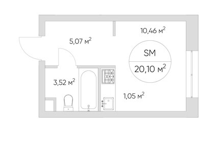 Квартира 20 м², студия - изображение 1