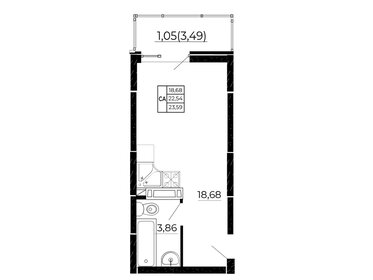 Квартира 24,1 м², студия - изображение 1