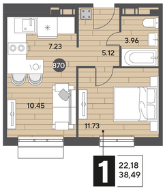 38,2 м², 1-комнатная квартира 6 800 000 ₽ - изображение 60