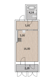 Квартира 33,1 м², студия - изображение 1