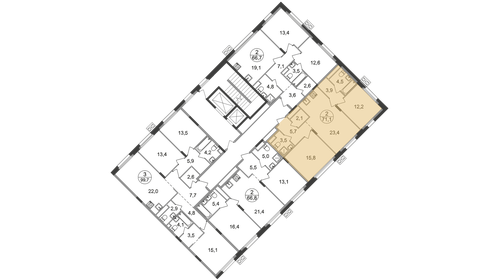 Квартира 71,1 м², 2-комнатная - изображение 2