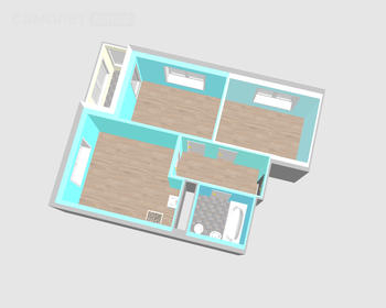 Квартира 45 м², 3-комнатная - изображение 2