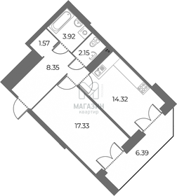 Квартира 47,6 м², 1-комнатная - изображение 2