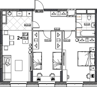 78,5 м², 3-комнатная квартира 15 700 000 ₽ - изображение 18