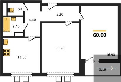 61,3 м², 2-комнатная квартира 5 700 000 ₽ - изображение 30