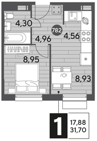 31,5 м², 1-комнатная квартира 5 500 000 ₽ - изображение 56