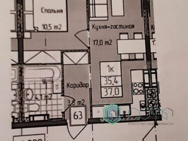 Квартира 37,1 м², 1-комнатная - изображение 1