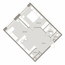 Квартира 53,2 м², 2-комнатные - изображение 1