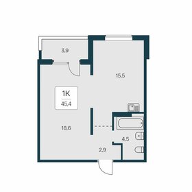 Квартира 45,4 м², 1-комнатная - изображение 1