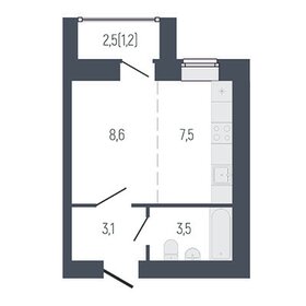 Квартира 24,3 м², 1-комнатная - изображение 1