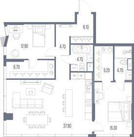 115 м², 2-комнатная квартира 43 300 000 ₽ - изображение 67