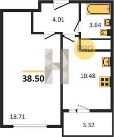 Квартира 38,5 м², 1-комнатная - изображение 1