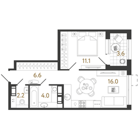 39,9 м², 1-комнатная квартира 13 612 583 ₽ - изображение 27