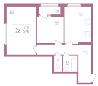 61,2 м², 3-комнатная квартира 3 800 000 ₽ - изображение 65