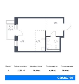 Квартира 28 м², студия - изображение 1