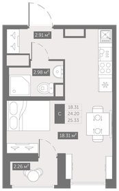 Квартира 25,3 м², студия - изображение 1