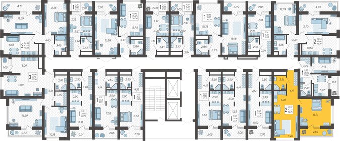 42,8 м², 2-комнатная квартира 16 176 600 ₽ - изображение 12