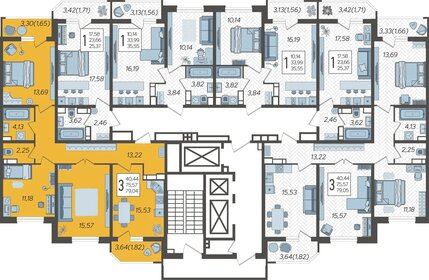 64,2 м², 3-комнатная квартира 12 000 000 ₽ - изображение 96