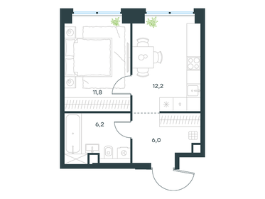 Квартира 36,2 м², 1-комнатная - изображение 1