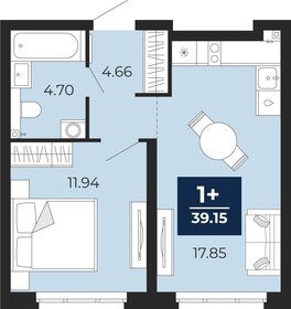 Квартира 39,2 м², 1-комнатная - изображение 1