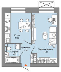 40,6 м², 1-комнатная квартира 4 506 600 ₽ - изображение 59