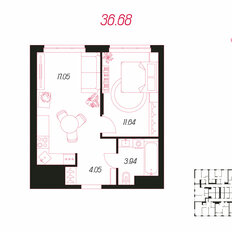 Квартира 36,7 м², 1-комнатная - изображение 1