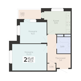 44 м², 2-комнатная квартира 3 300 000 ₽ - изображение 62