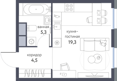 26 м², квартира-студия 7 800 000 ₽ - изображение 60