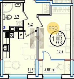 Квартира 35 м², 1-комнатная - изображение 1