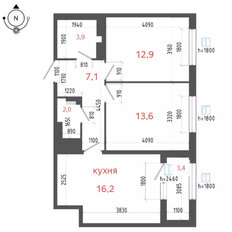 Квартира 57,3 м², 2-комнатная - изображение 2