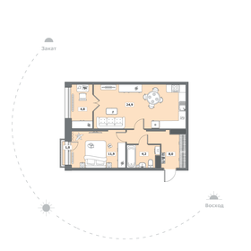 39,2 м², 1-комнатная квартира 3 420 000 ₽ - изображение 115