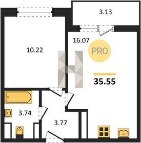 Квартира 35,6 м², 1-комнатная - изображение 1