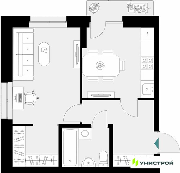 34 м², 1-комнатная квартира 7 400 000 ₽ - изображение 60