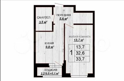 Квартира 33,7 м², 1-комнатная - изображение 1