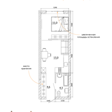 Квартира 29,2 м², 1-комнатная - изображение 2