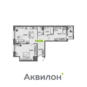 Квартира 59,7 м², 2-комнатная - изображение 1