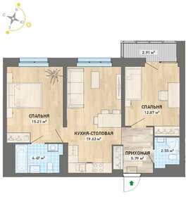 64,4 м², 2-комнатная квартира 9 650 000 ₽ - изображение 6