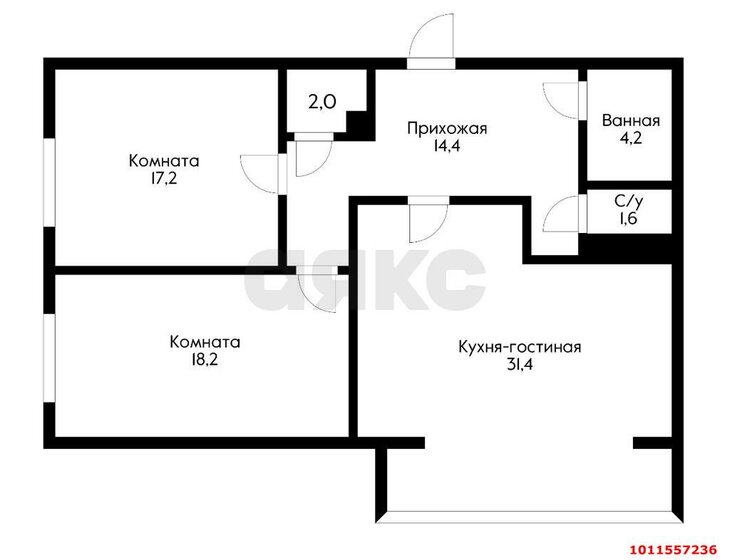 89 м², 3-комнатная квартира 9 800 000 ₽ - изображение 1