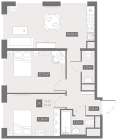 54,3 м², 2-комнатная квартира 7 442 642 ₽ - изображение 17